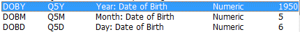 Date of Birth components