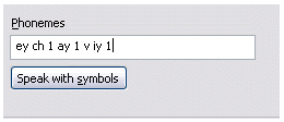  Phonemes field with Speak with symbols button