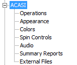 ACASI Build Option menu