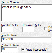 Text of Question with R2 in Audio file name box
