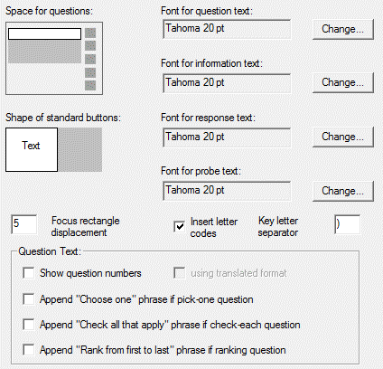 ACASI Build Options: Appearance'