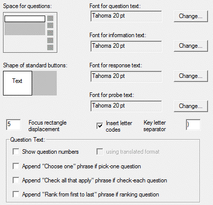 CAPI Build options: Appearance