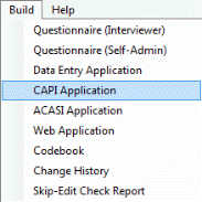 Build|CAPI Application from the Design Studio Menu