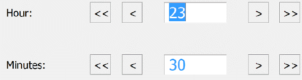 CAPI Time entry spin components Hour-Minutes