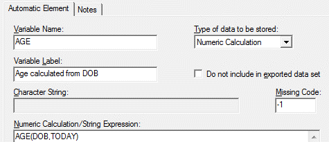 Automatic Variable Date of Birth Calculation