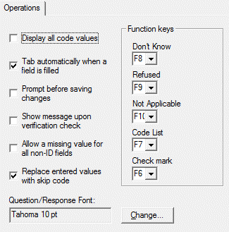 Data Entry Build Options