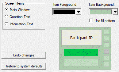 Format Element: Color Tab Main window settings