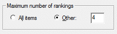 Ranking response option maximum number box