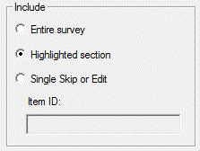 Skip-Edit Check Report options: Include box