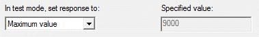  Data Element, Test tab "In test mode, set response to:" and "Specified value" box