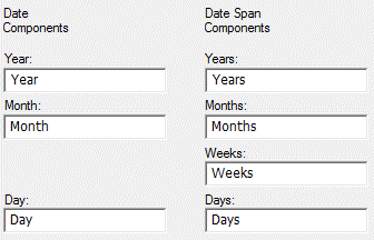 Default Date Keyword text