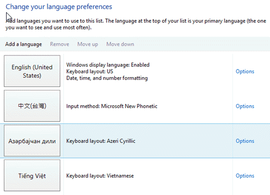 Windows 8/10 language preferences