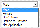 Gender test tab options