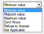 Pick One, Currency and Number test tab options