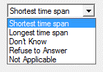 Time Span test tab options