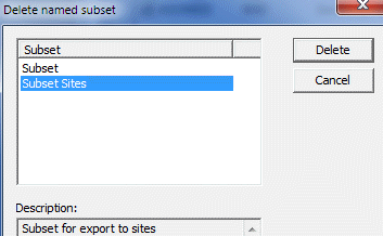 Delete named subset dialog box