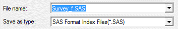 SAS Transport file Export .SAS Save As type