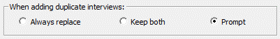 When adding duplicate interviews options