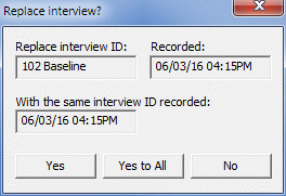 Replace Interview dialog box