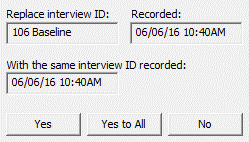 "Replace Interview?" message box