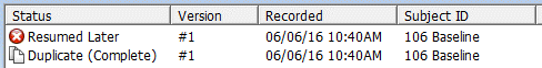 Local Warehouse with Resumed Later and Duplicate Complete status interviews