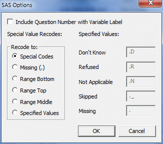 SAS Transport file options