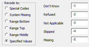 SPSS options recode to box