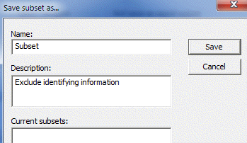 Save subset as... dialog box