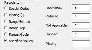 Stata Options recode to box