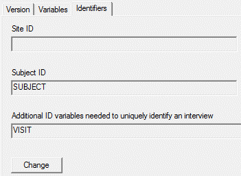 View|Versions, Identifiers tab 
