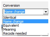 Variable Conversion drop-down types