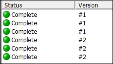 Warehouse status with multiple versions