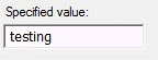 Text specified value test tab options