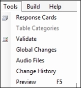 Design Studio Tools Menu